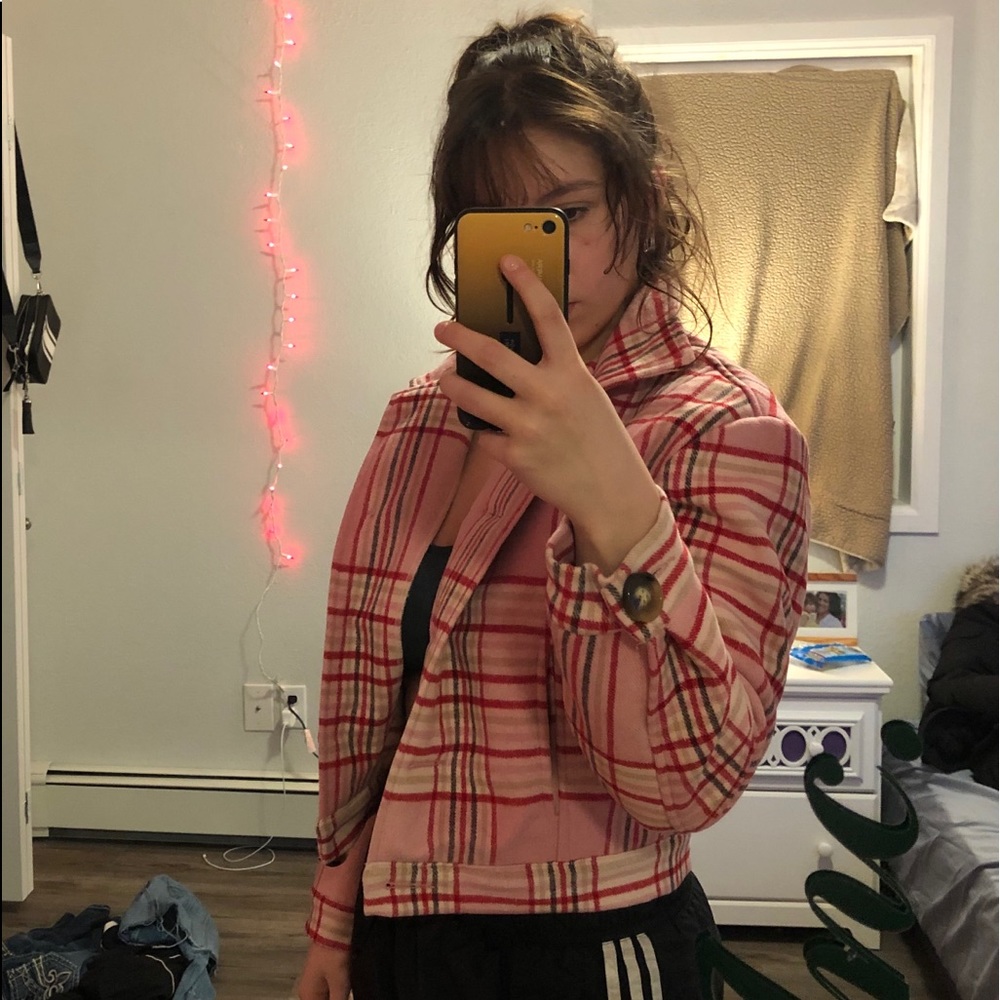 Plaid Y2K jacket, barely worn, good quality